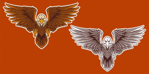 Eagle Mascot Vector Illustration Cartoon Style — Stockvektor