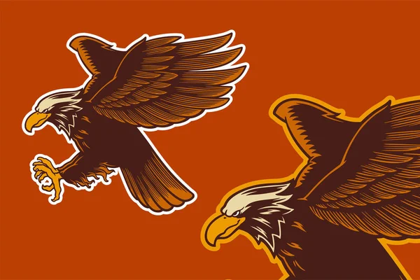 Eagle Mascot Vector Illustration Cartoon Style — Stock Vector