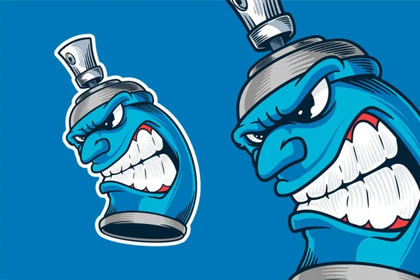 Spray Can Graffiti Mascot Vector Illustration — Stockový vektor