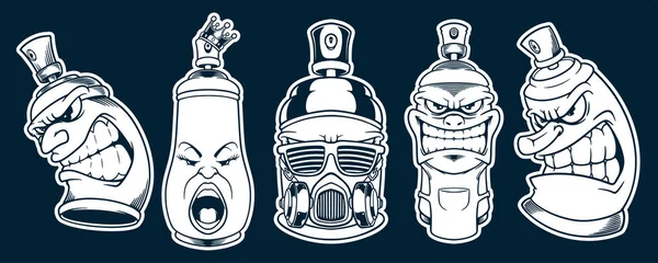 Spray Can Graffiti Mascot Vector Illustration — Stockvector