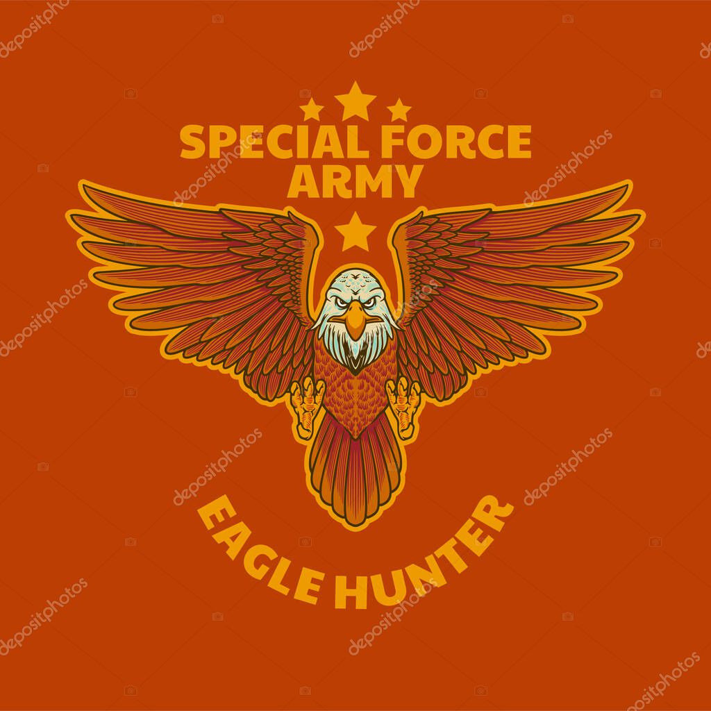 Eagle poster vector illustration cartoon style