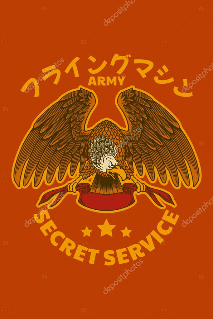 Eagle poster vector illustration cartoon style