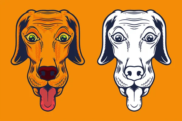 Dog Head Mascot Vector Illustration Cartoon Style — Vettoriale Stock