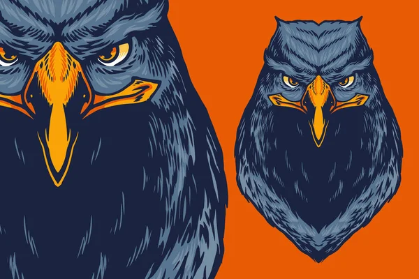 Blue Eagle Head Mascot Vector Illustration Cartoon Style — ストックベクタ