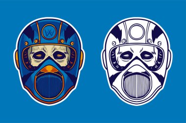 skull head wear helmet vector illustration