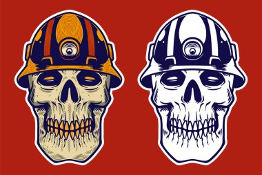 skull head wear helmet vector illustration
