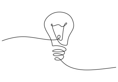 One continuous single line hand drawing of big lamp isolated on white background.