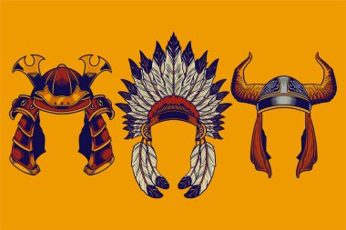 various headdress vector illustration set cartoon style
