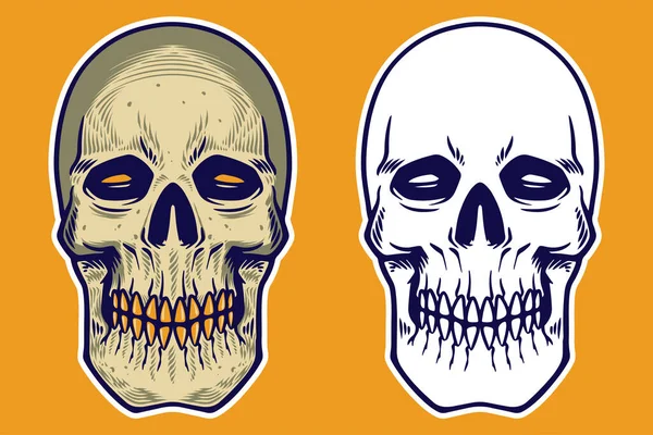 Cráneo Cabeza Vector Ilustración — Vector de stock
