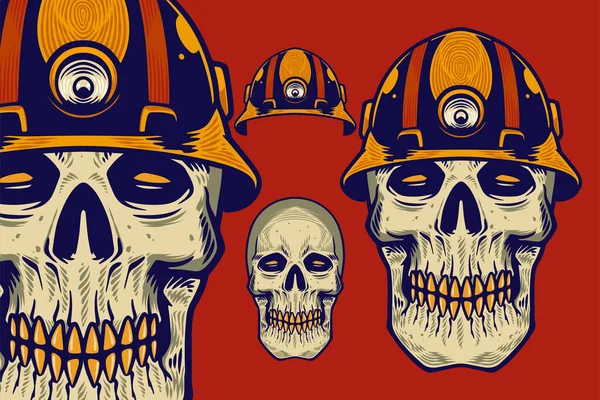 skull head wear helmet vector illustration