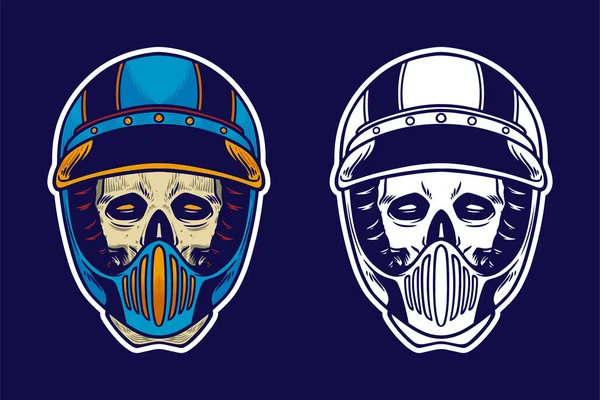 skull head wear helmet vector illustration