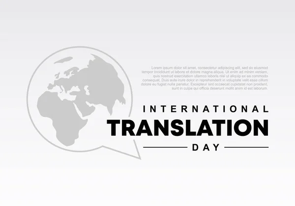 International Translation Day Background Banner Poster Earth Map September — Vector de stock