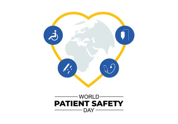 World Patient Safety Day Background Earth Map Safety Symbol September — Vector de stock