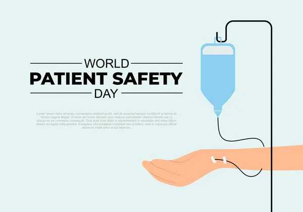 World Patient Safety Day Background Infuse Hand September — Vector de stock