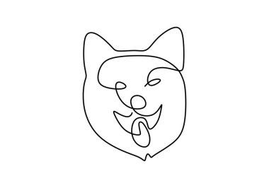 Tek sıra halinde, beyaz arka planda izole edilmiş uluslararası köpek gününe gidiyoruz..