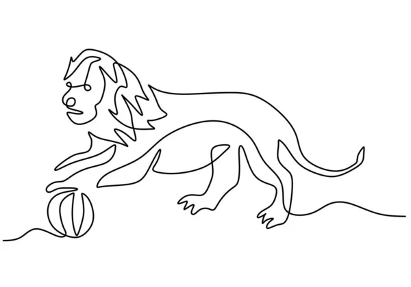 白い背景に隔離された世界のライオンの日のためのライオンの遊び場の一列 — ストックベクタ