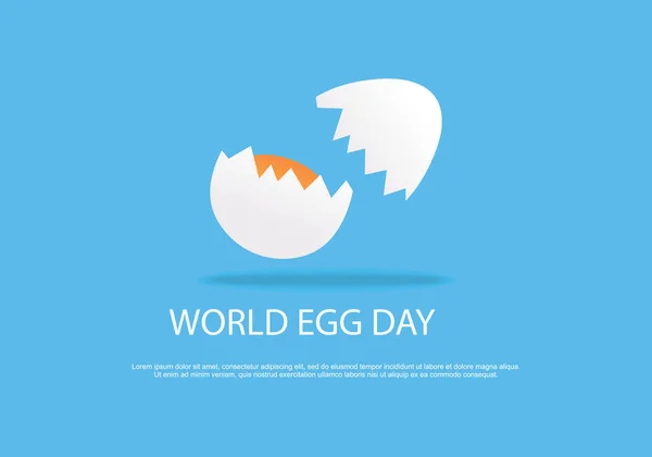 Cartel Del Banner Del Día Mundial Del Huevo Con Huevo — Vector de stock