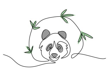 Beyaz arka planda bambu izole edilmiş Uluslararası Kızıl Panda Günü 'nün kesintisiz bir çizgisi..