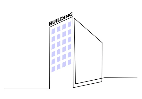 Una Sola Línea Continua Establecer Exteriores Edificio Aislado Sobre Fondo — Archivo Imágenes Vectoriales