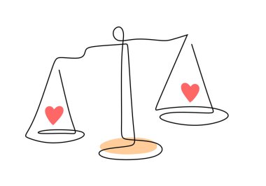 Beyaz arka planda izole edilmiş kesintisiz bir adalet dengesi..