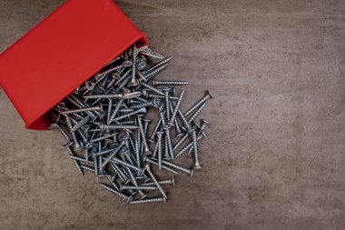 Gümüş kaplama vidaları çok. Doku arkaplanı.