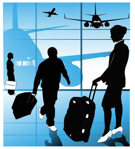 Vettore dei passeggeri delle compagnie aeree — Vettoriale Stock