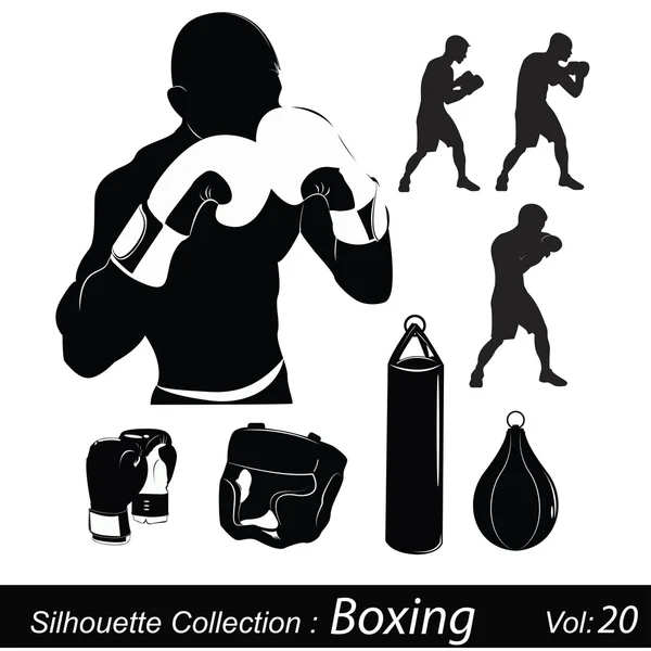 Illustrazione vettoriale: Box e boxe — Vettoriale Stock