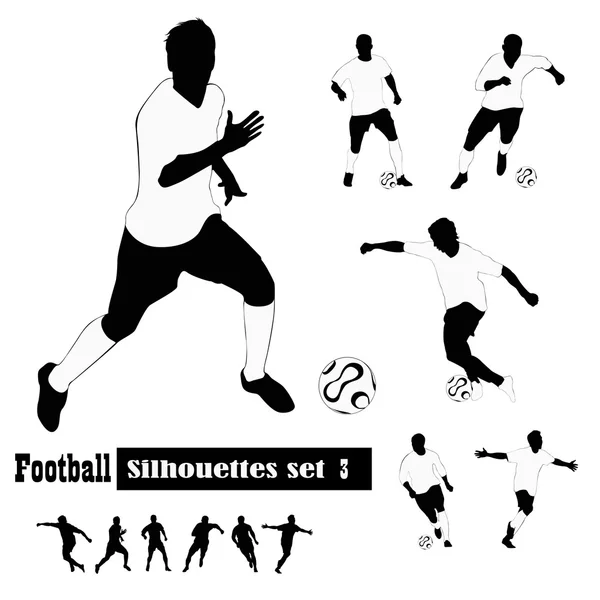 illustrations.Soccer oyuncular siluetleri vektör