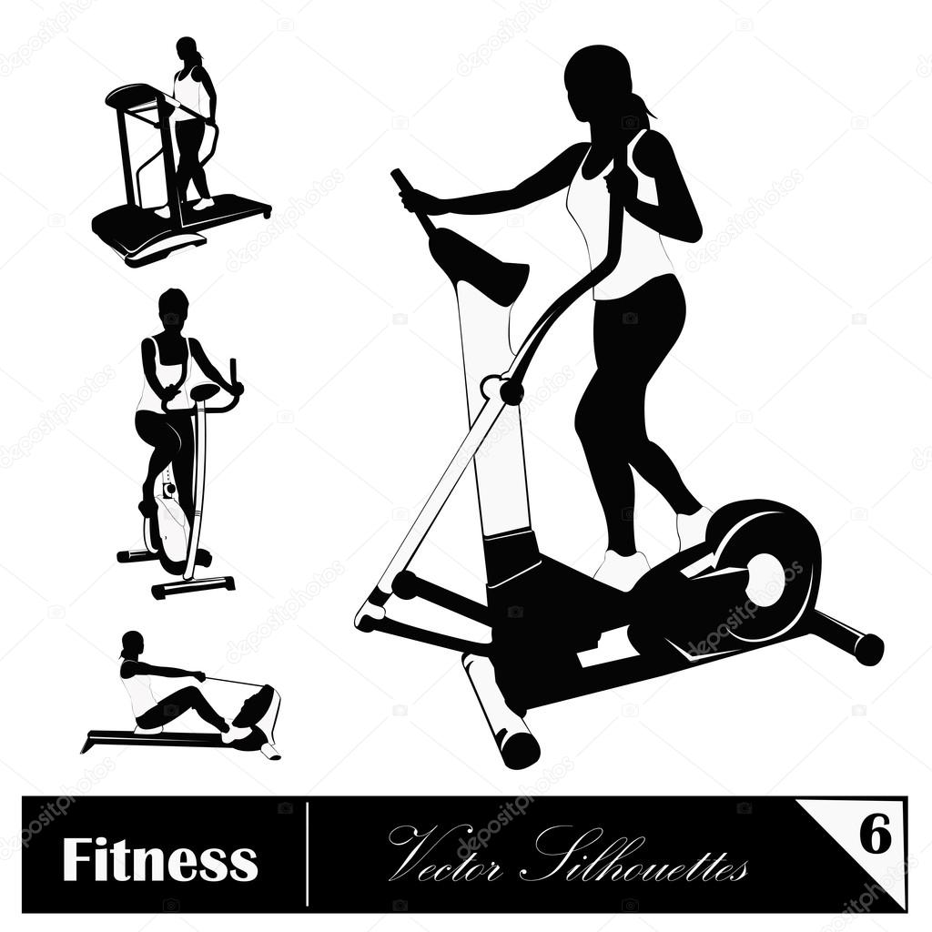 A vector collection of fitness silhouettes