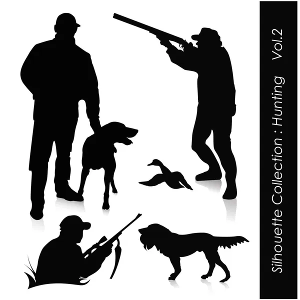 Colección Silhouette: Caza — Vector de stock