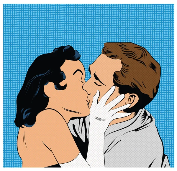 Ilustração vetorial: beijo vintage — Vetor de Stock