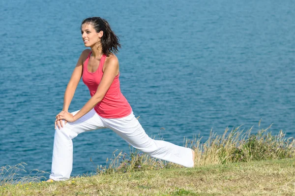 Woman stretching — 图库照片