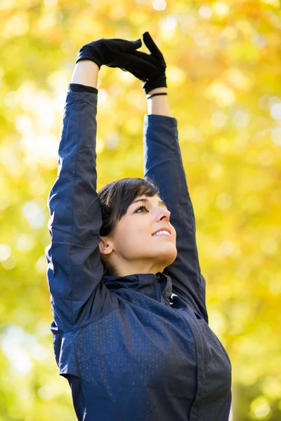 Stretching arms and shoulders — Stock Photo, Image