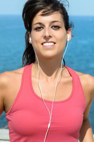 Biegająca kobieta fitness — Zdjęcie stockowe