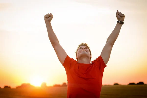 Male runner success — Stock Photo, Image