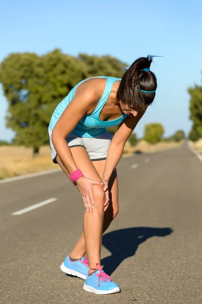 Lesioni e dolore al ginocchio in esecuzione — Foto Stock