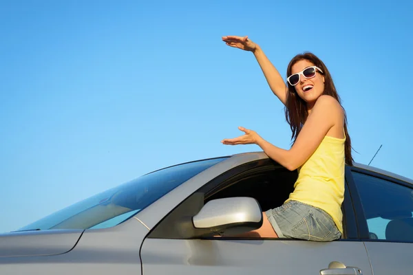 Car driving copy space for banner — Stock Photo, Image