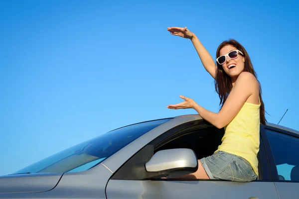 Car driving copy space for banner — Stock Photo, Image