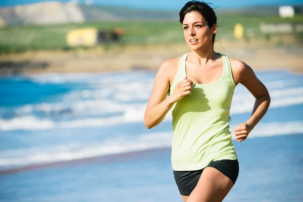 Running workout on beach — Stock Photo, Image