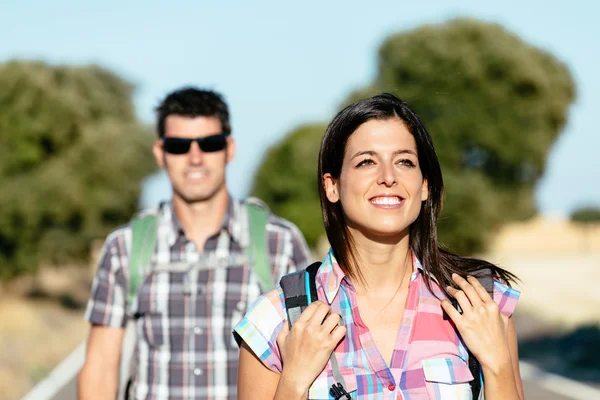Couple on hiking travel in spain — Stock Photo, Image