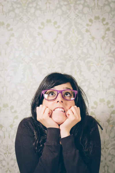 Worried and nervous woman on trouble — Stock Photo, Image