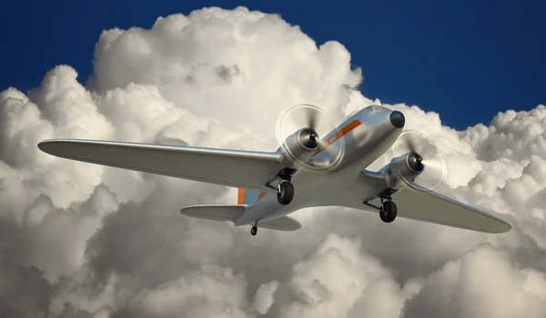 DC3 under flygning — Stockfoto