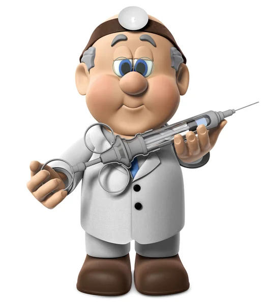 Dr. Wifred giving shot — Stock Photo, Image