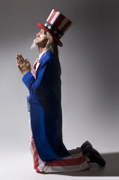 Uncle Sam in Prayer — Stock Photo, Image
