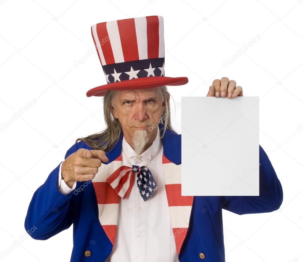 Uncle Sam Holding a Message