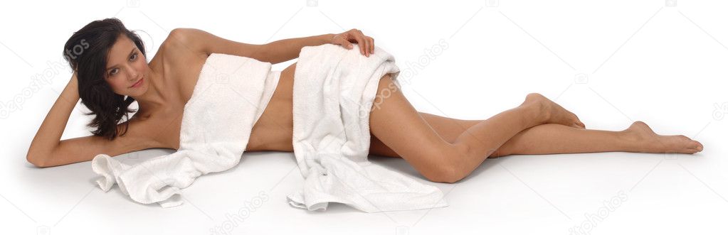 Woman with White Towels