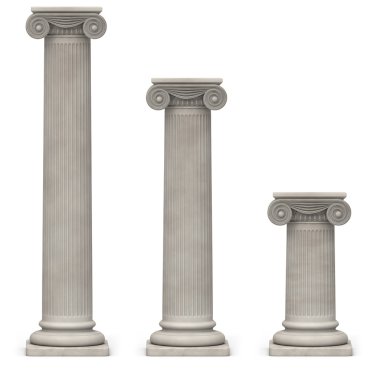 Ionic Columns on White clipart