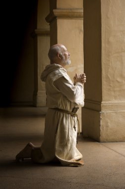 Monk in Prayer clipart