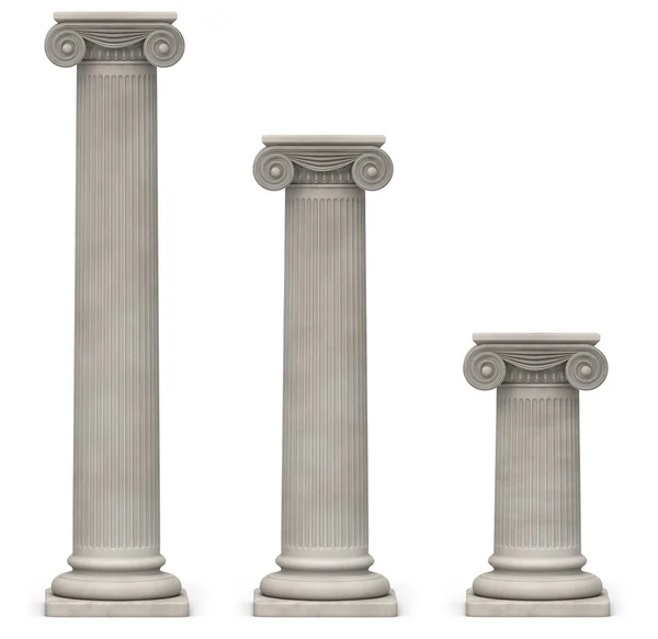 Colunas iônicas sobre branco — Fotografia de Stock