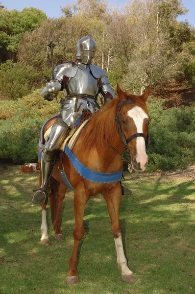 Ιππότης σε άλογο με ρόπαλο — Φωτογραφία Αρχείου